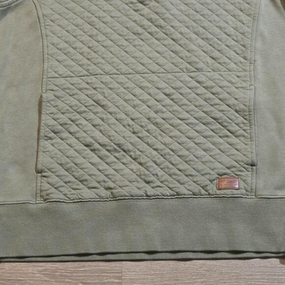 LL Bean Sweater Womens Size Medium Green Quilted 1/4 Zip Quarter Zip Sweatshirt - Picture 4 of 7